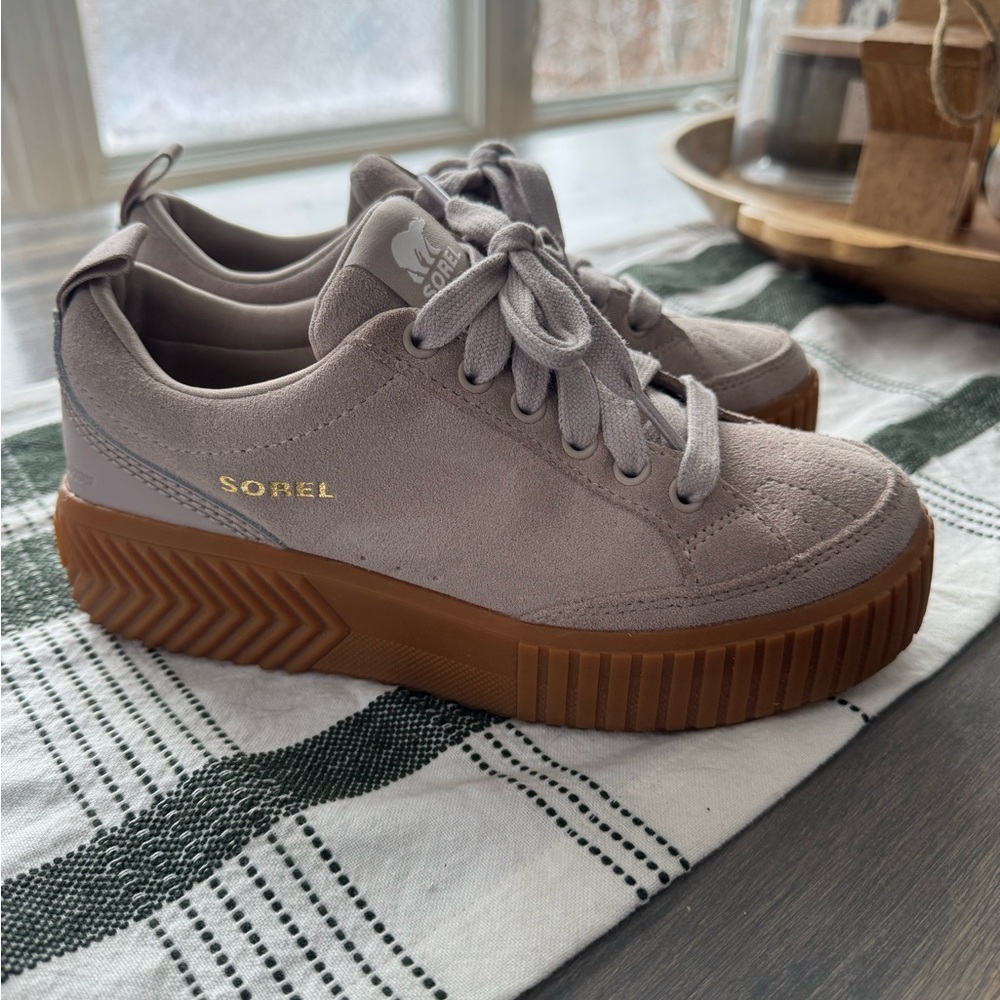Sorel Women's Taupe Sneakers with Gum Sole